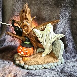 Ceramic hand painted Halloween light up fixture. Halloween decorations